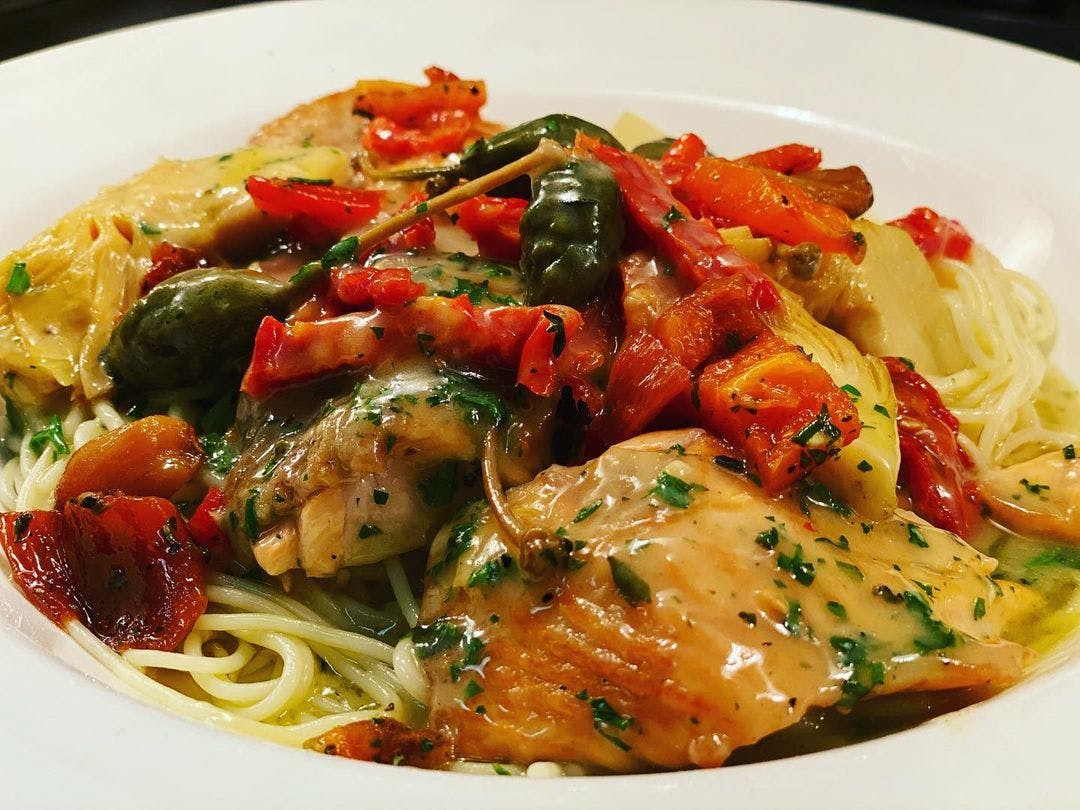 Order Salmon Amore - Entree food online from Vito Italian Restaurant store, Berryville on bringmethat.com