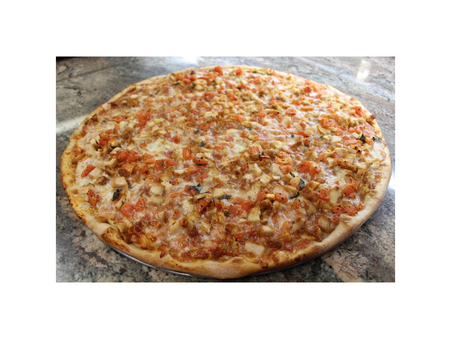 Order Chicken & Tomato Pie  - 18" Round Pie food online from Previti Pizza store, New York on bringmethat.com