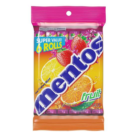 Order Mentos Chewy Mint Candy Roll Fruit (6 ct) food online from Rite Aid store, Eugene on bringmethat.com