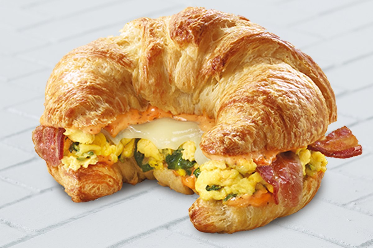 Order Spinach Bacon Croissant food online from Manhattan Bagel store, Spotswood on bringmethat.com