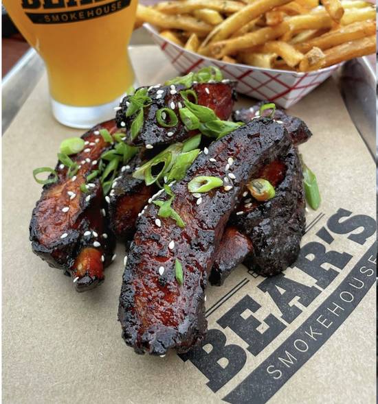 Order (3) Sticky Ribs food online from Bear Smokehouse store, New Haven on bringmethat.com