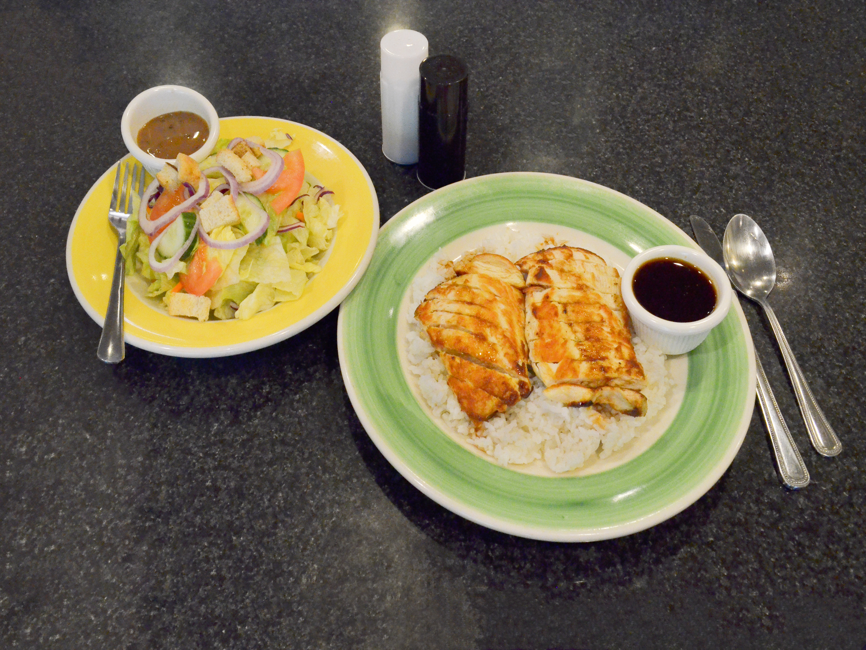 Order 13. Teriyaki Chicken with Rice food online from Vernon Street Grill store, Roseville on bringmethat.com