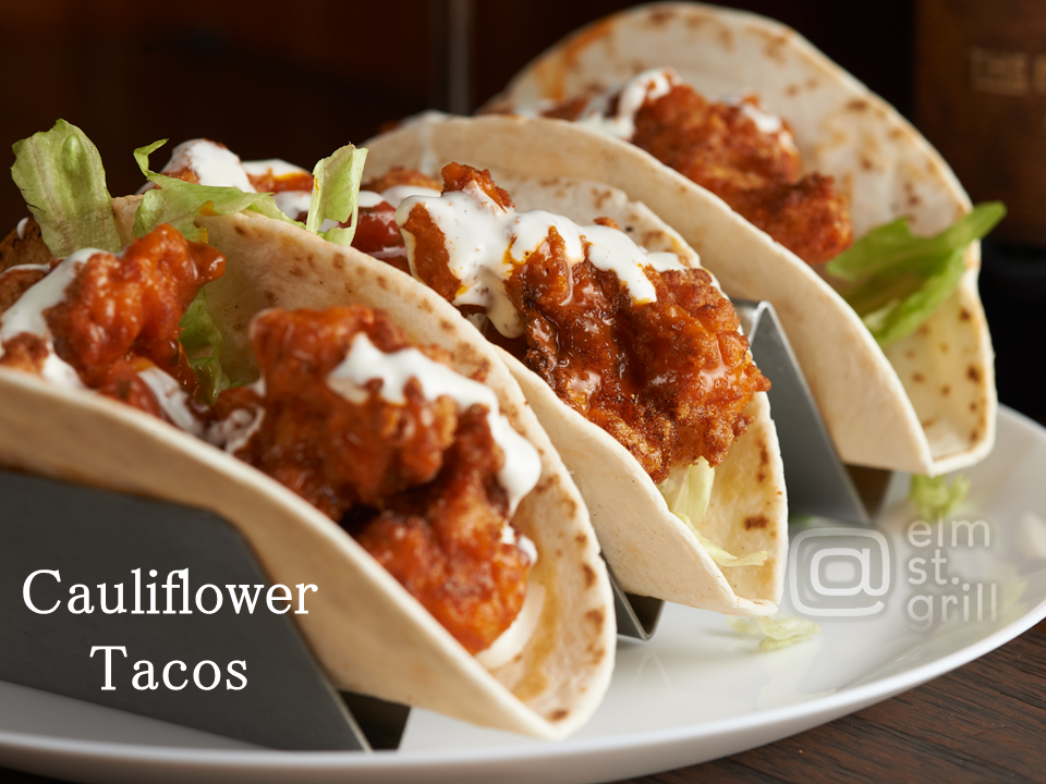Order Buffalo Cauliflower Tacos food online from @ Elm St. Grill store, Greensboro on bringmethat.com