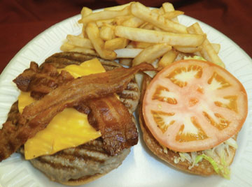 Order Turkey Cheeseburger with Bacon food online from Tharsy Grill store, Baltimore on bringmethat.com
