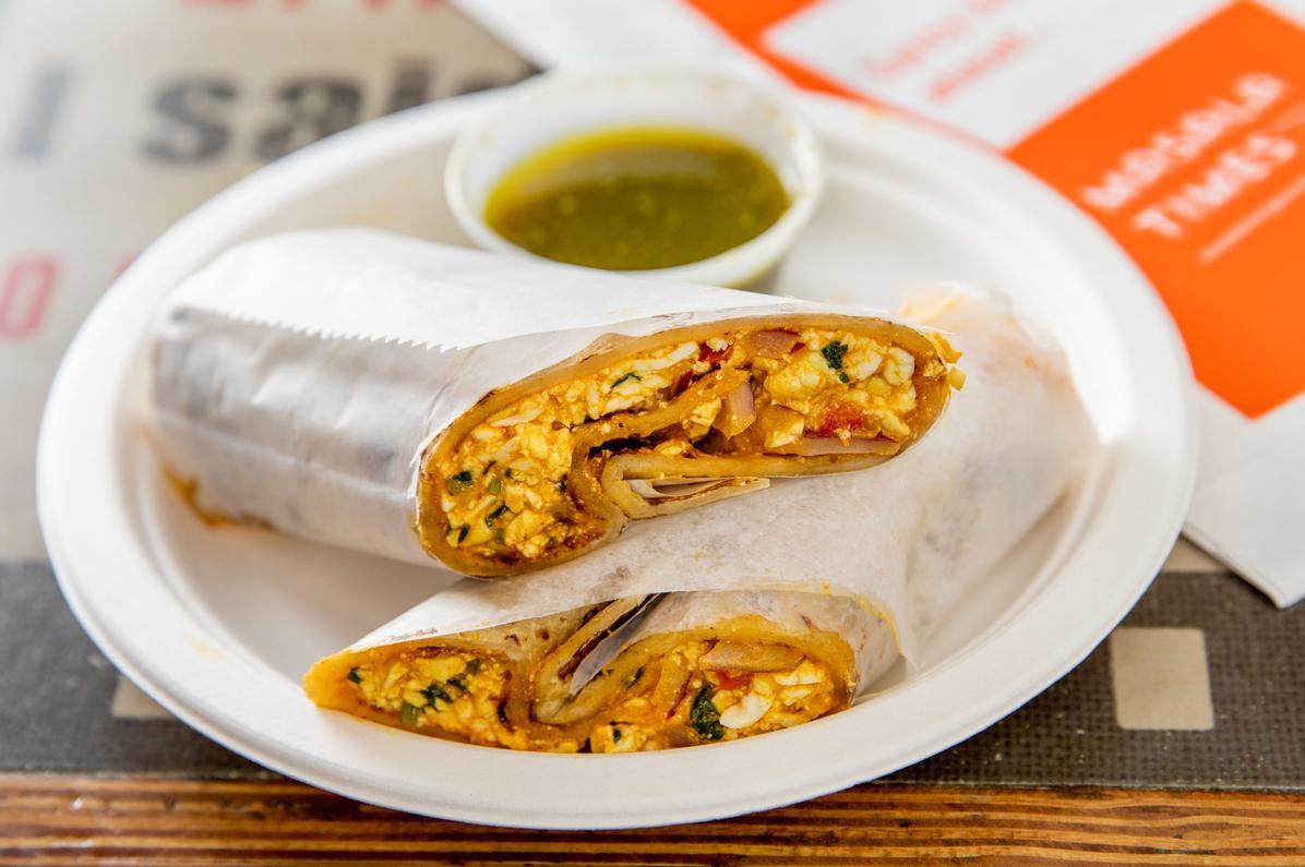Order Spicy Paneer Bhurji Roll food online from Masala times catering store, New York on bringmethat.com
