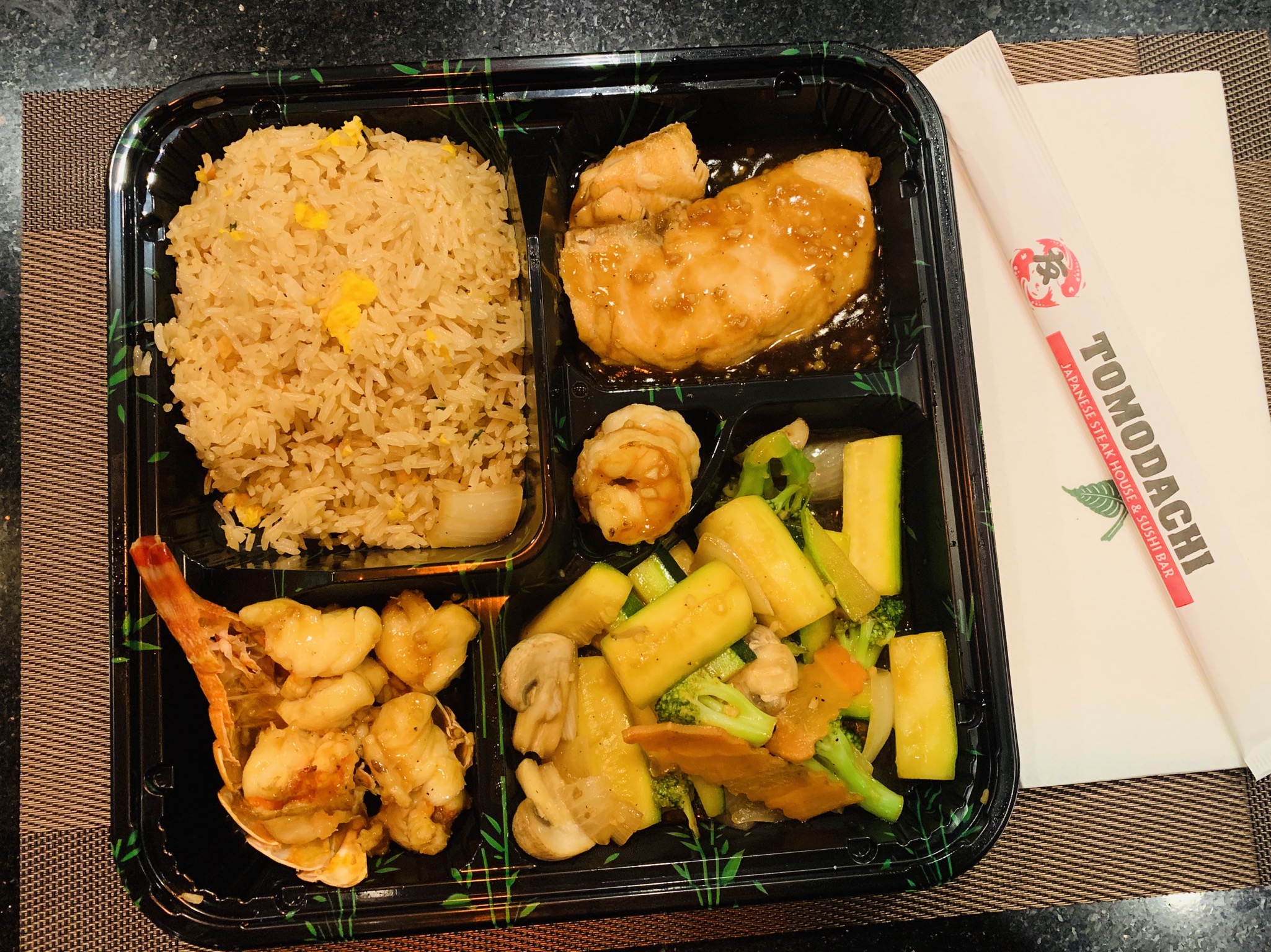 Order Lobster Tail and Salmon Dinner food online from Tomodachi Japanese Steakhouse & Sushi Bar store, Royersford on bringmethat.com