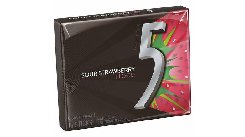 Order Wrigley's 5 Gum Strawberry Flood Gum - 15 Pieces food online from Valero Food Mart store, Murrayville on bringmethat.com
