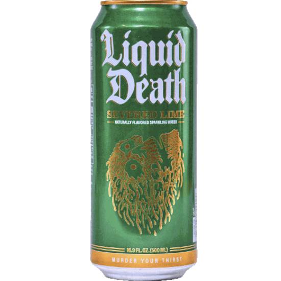 Order Liquid Death Water - Severed Lime Flavored Sparkling Water food online from IV Deli Mart store, Goleta on bringmethat.com