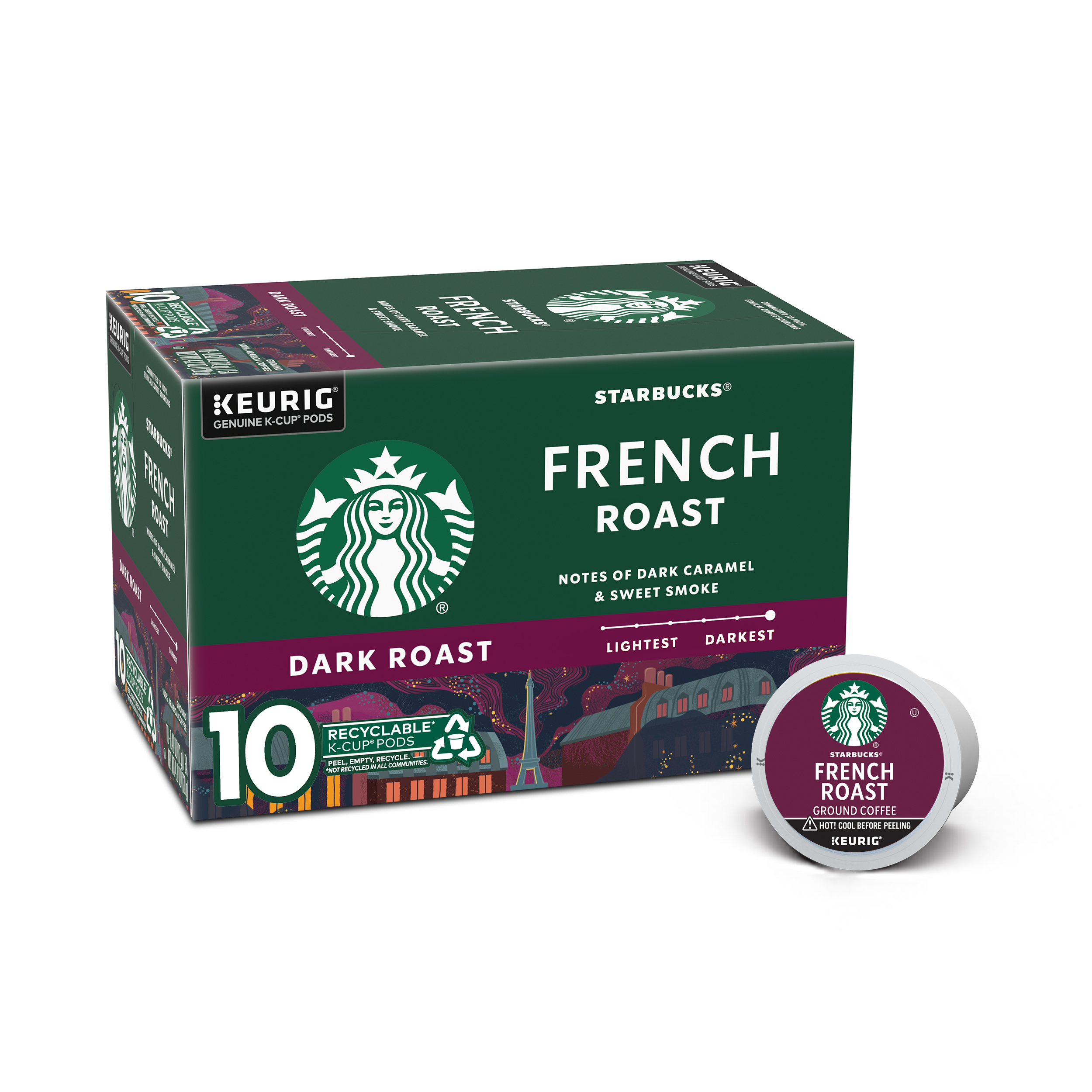 Order Starbucks K-Cup Coffee Pods Dark Roast Coffee - French Roast, 10 ct food online from Rite Aid store, CORNING on bringmethat.com