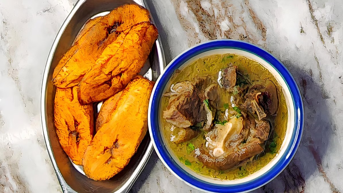 Order Goat Pepper Soup, Plantains and Rice food online from Prime Restaurant store, Hyattsville on bringmethat.com