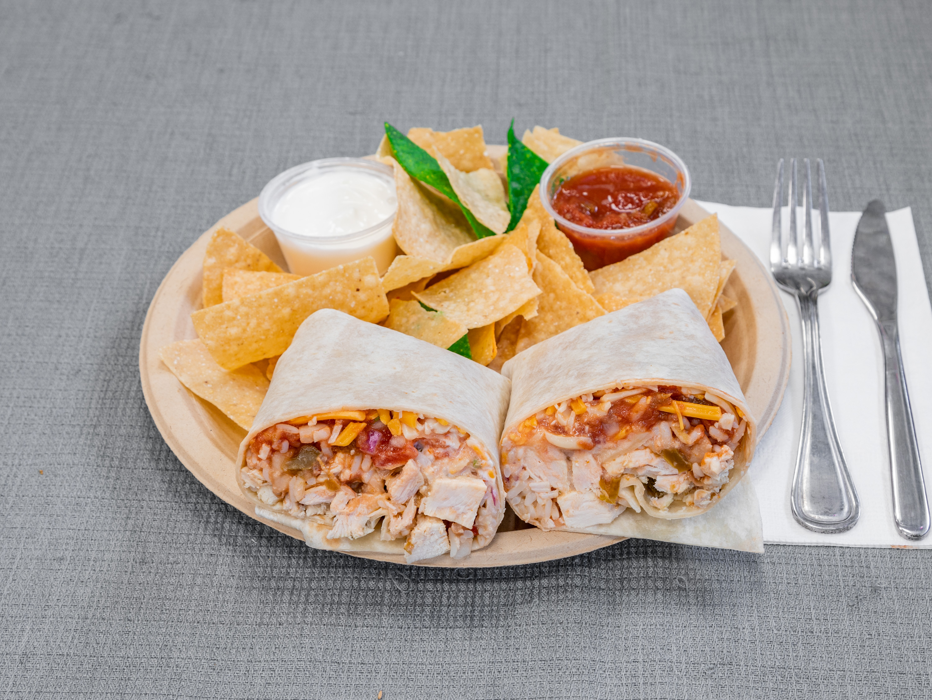 Order Grilled Chicken Burrito food online from Panini Grill store, New York on bringmethat.com