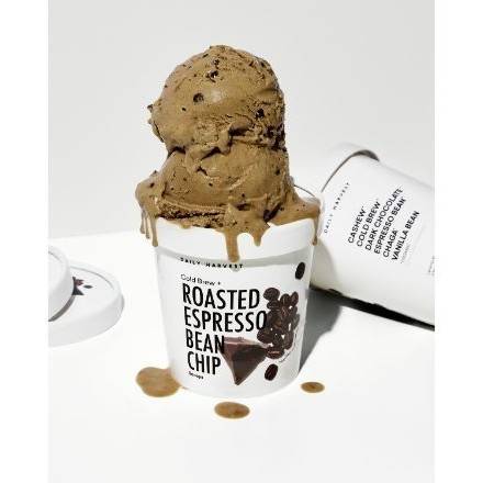 Order Daily Harvest Cashew Base Cold Brew + Roasted Espresso Bean Chip Scoops Pint (1 Pint) food online from Goodees Cravings store, Marietta on bringmethat.com
