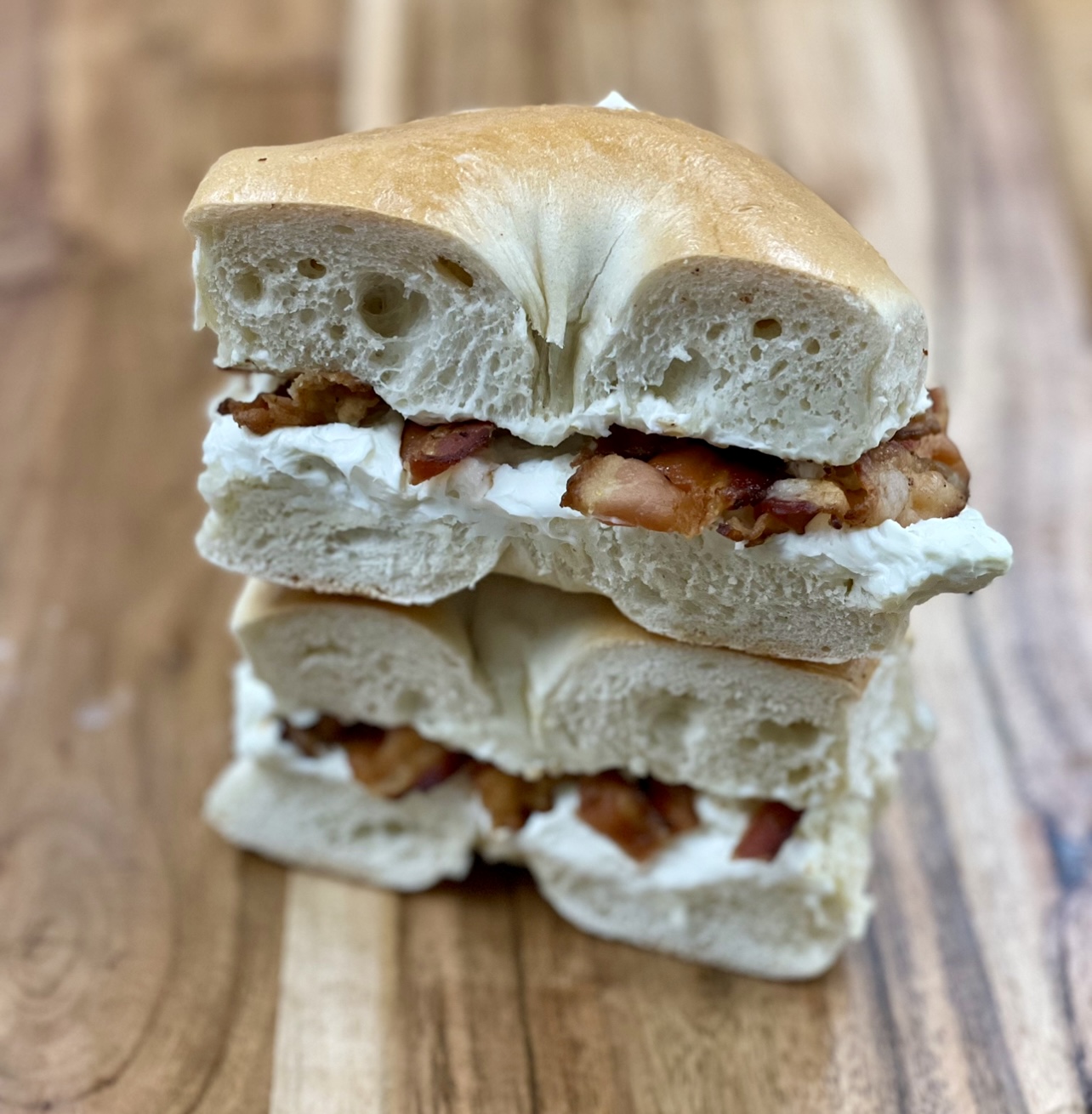 Order Bagel with Cream Cheese and Bacon food online from Empire Bagel store, Cross River on bringmethat.com