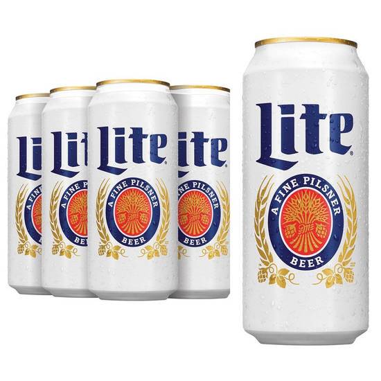 Order Miller Lite, 6pk-16oz can beer (4.2% ABV) food online from Mimi Liquor store, Joliet on bringmethat.com