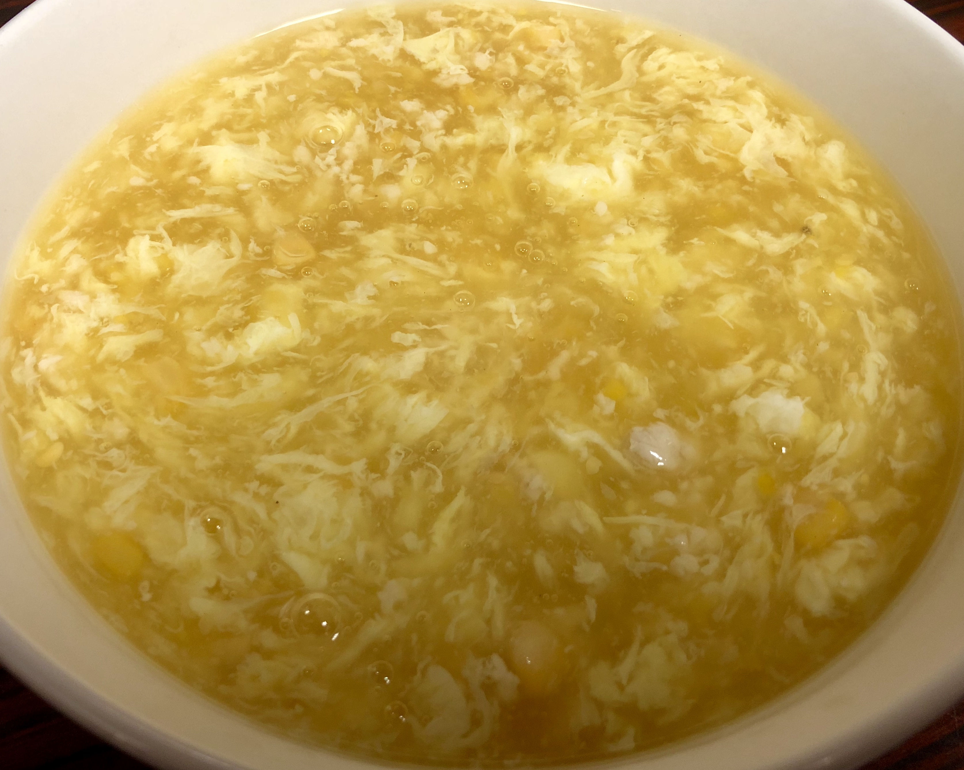 Order S5. Corn Chicken Egg Drop Soup玉米鸡茸蛋花汤 food online from East Wall Chinese Cuisine store, Plano on bringmethat.com