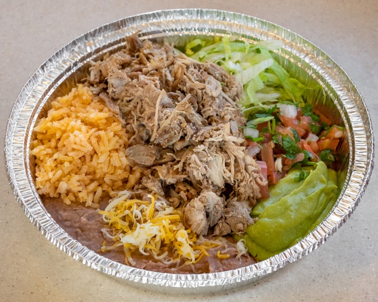 Order 4. Carnitas  Combination Plate food online from Rancherito'S Mexican Food store, Riverton on bringmethat.com