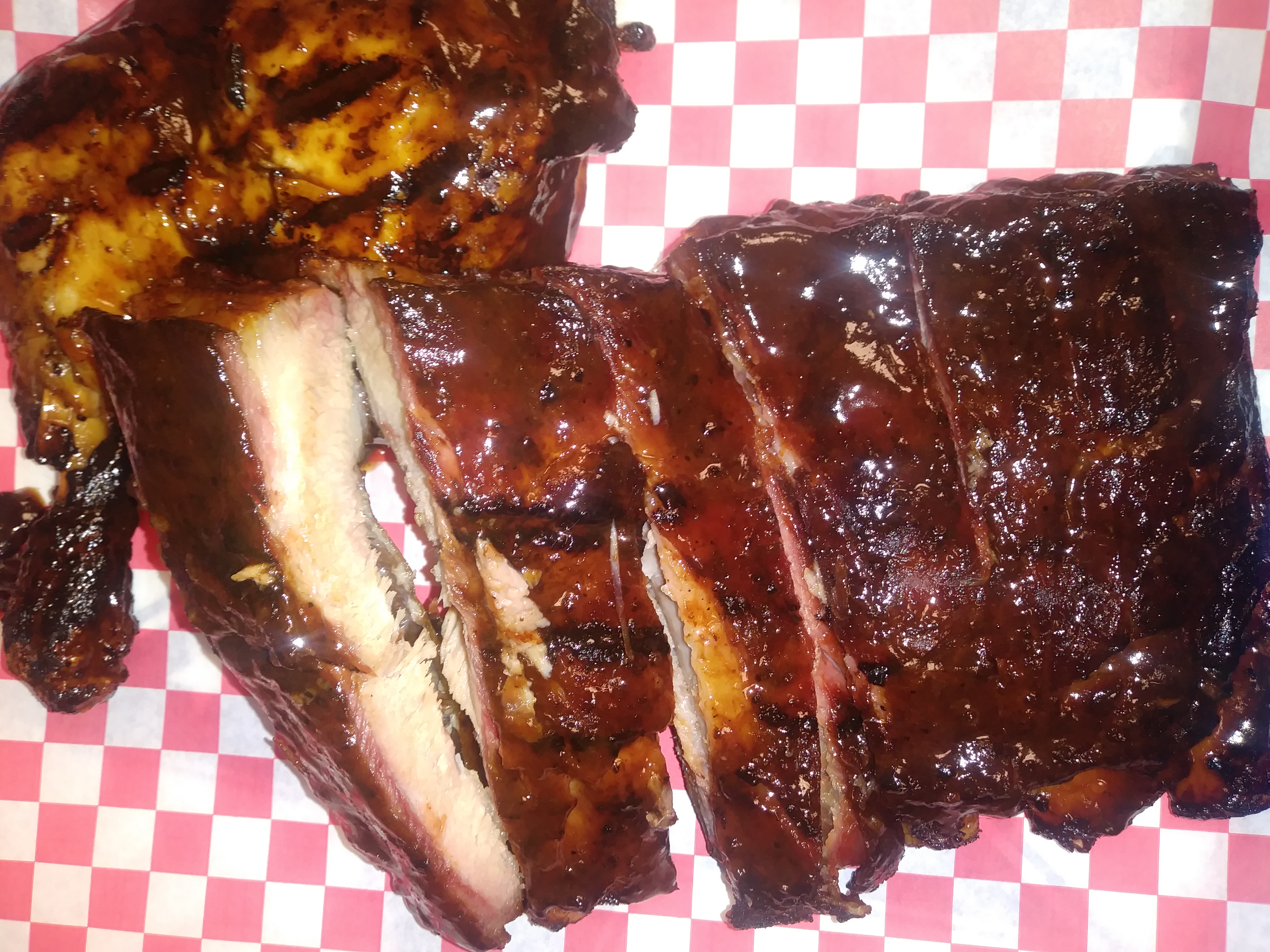 Order Southern BBQ Rib and Chicken Platter food online from Ohio City BBQ store, Cleveland on bringmethat.com