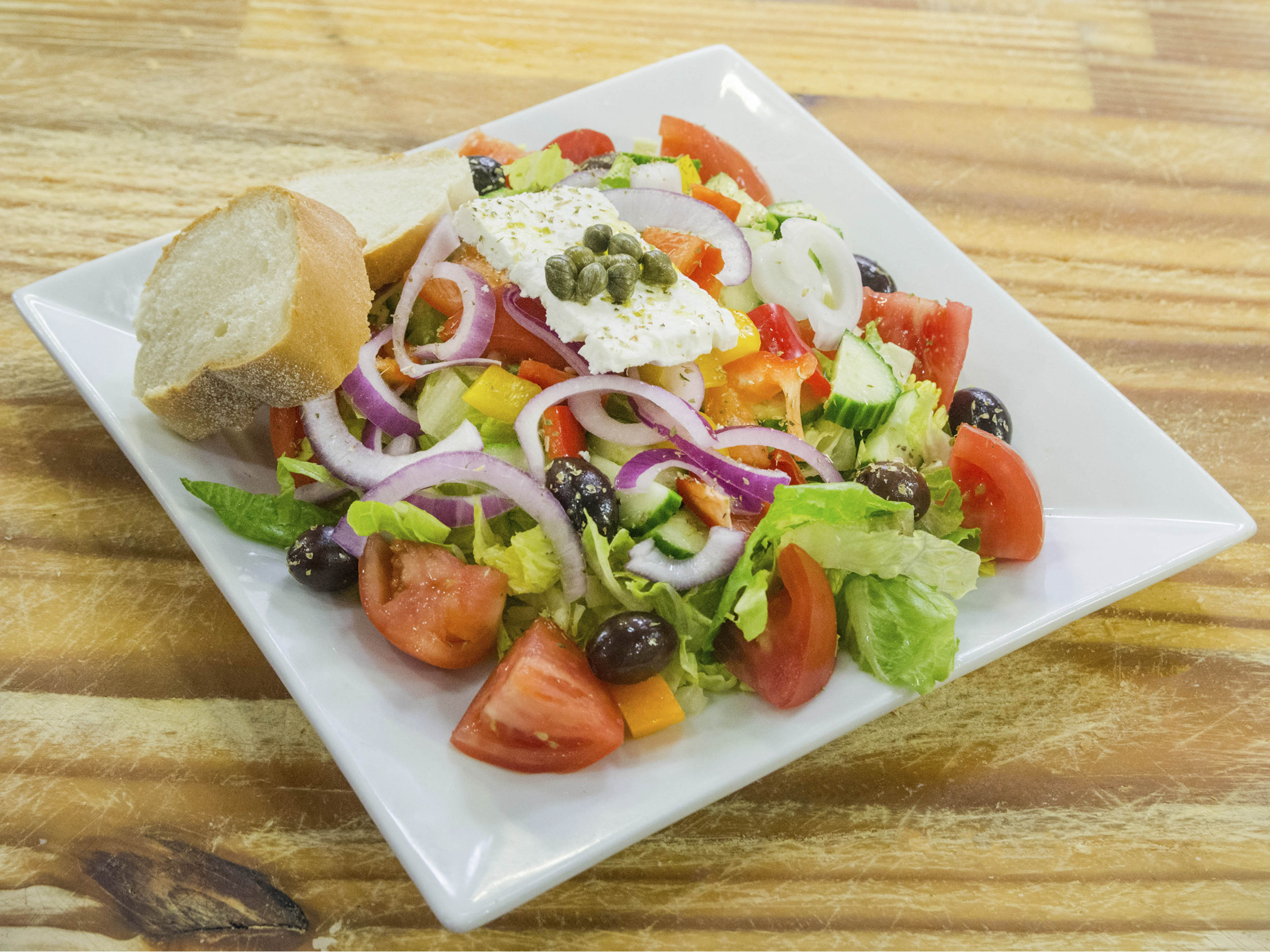 Order Greek Salad food online from Alfa Piehouse store, Washington on bringmethat.com