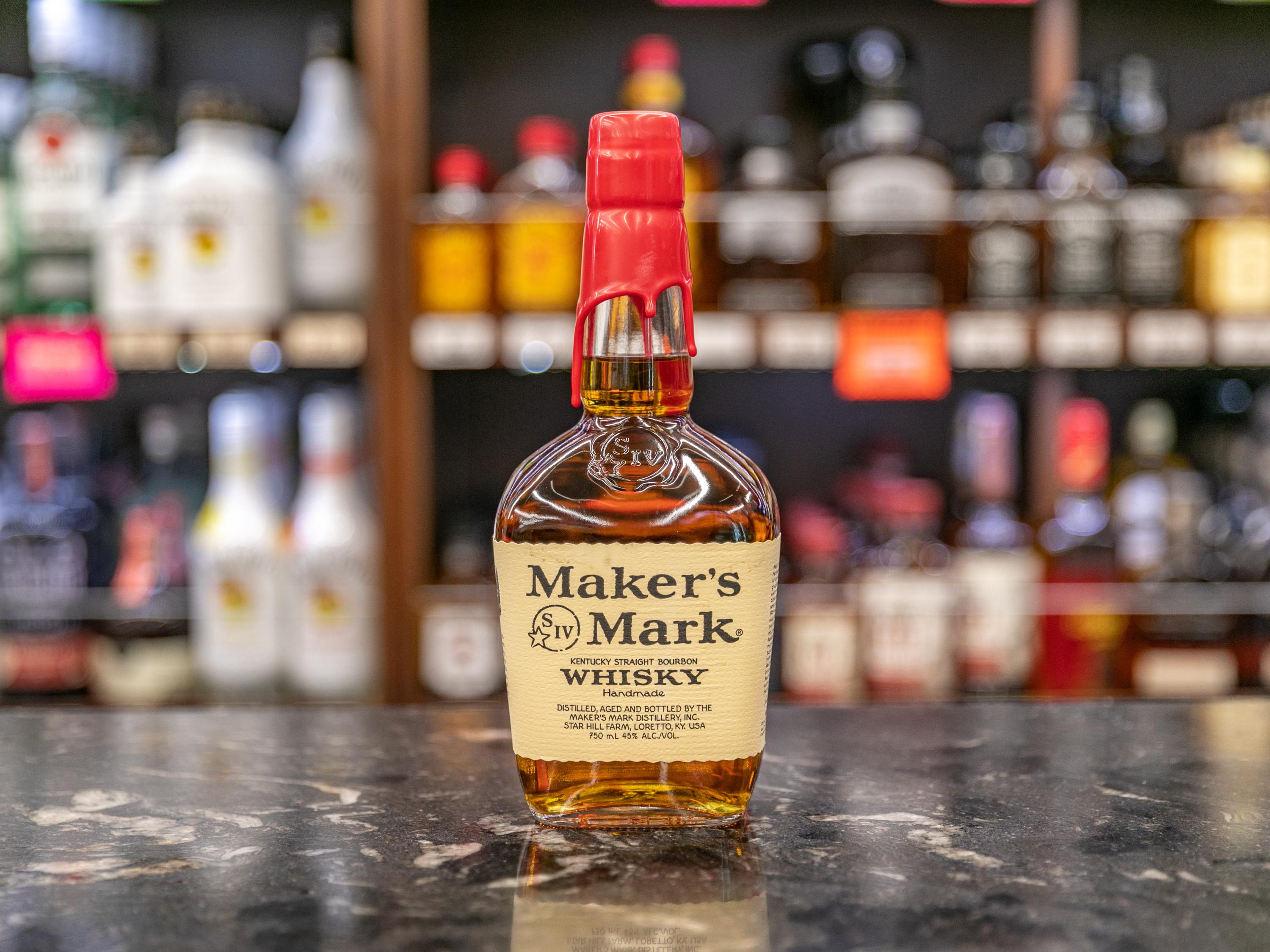 Order Maker's Mark Bourbon Whisky 750 ml. food online from Hilltop Liquor store, San Diego on bringmethat.com