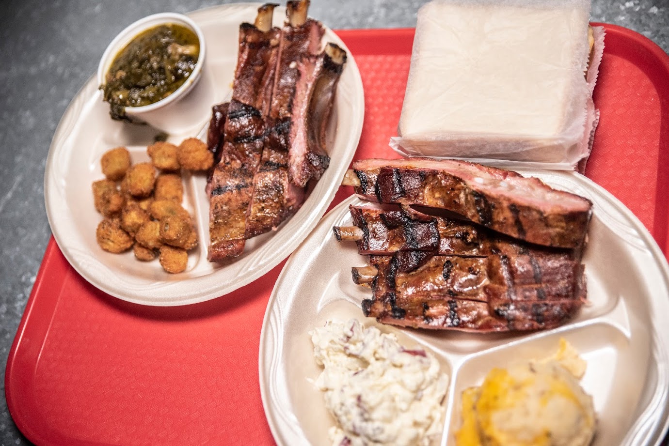 Order Rib Plate food online from C&J Barbeque store, College Station on bringmethat.com