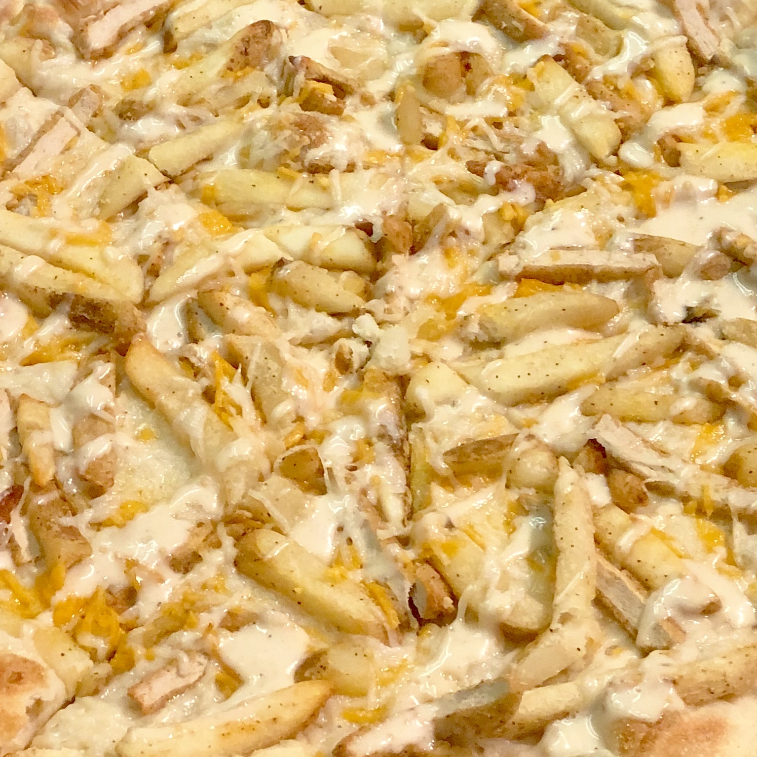 Order Vegan Chicken Tender French Fry Pizza food online from Nicks Pizza & Deli store, Fanwood on bringmethat.com
