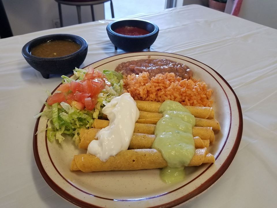 Order Flautas a la Mexicana food online from Sanchez Restaurant store, El Paso on bringmethat.com