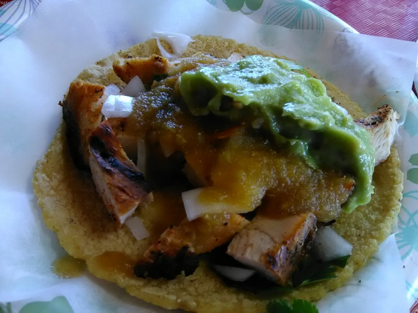 Order Taco de Pollo (chicken) food online from El Original Tacos Tijuana store, Sparks on bringmethat.com