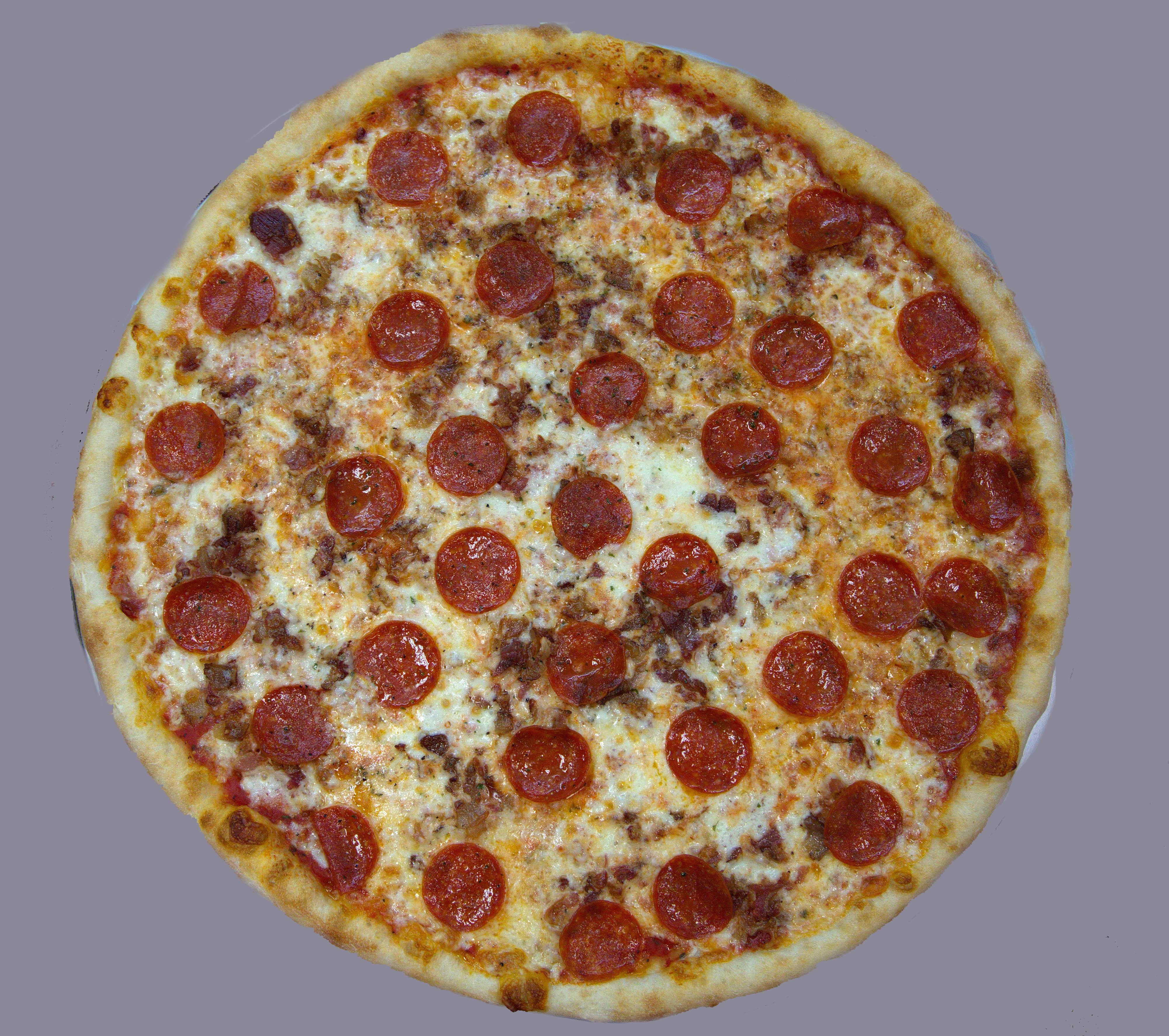 Order Bacon Pepperoni Pizza food online from Famous Calabria store, New York on bringmethat.com