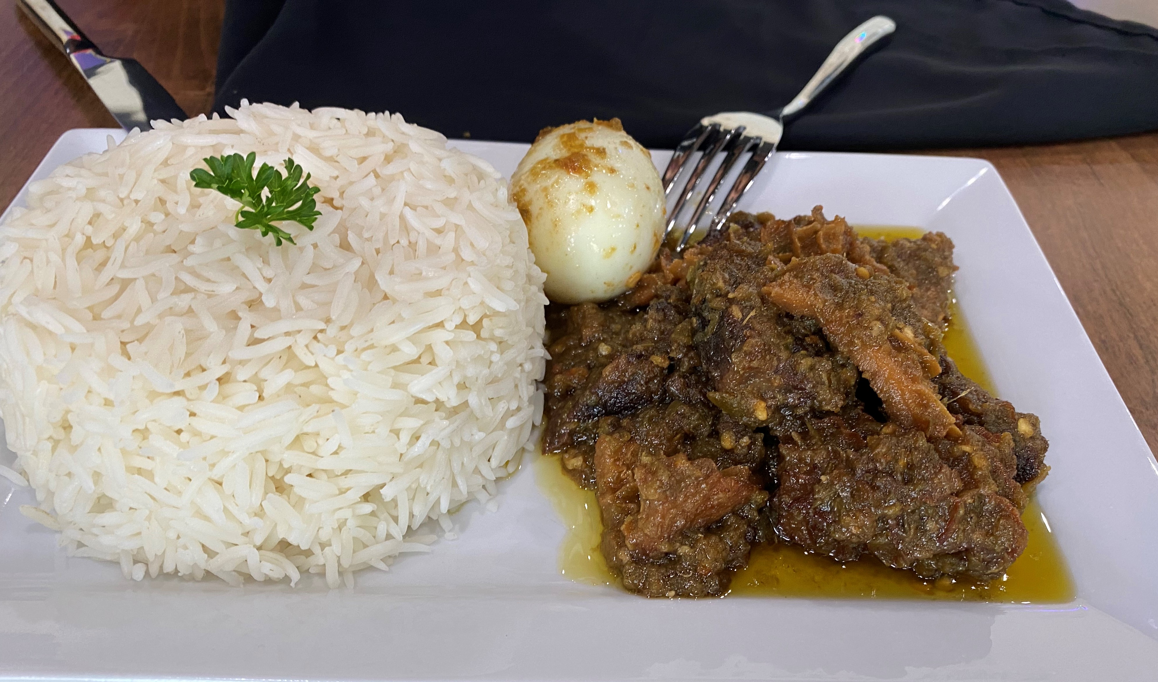 Order Designer Stew + Rice food online from Fusion Vibes Kitchen + Bar store, Richardson on bringmethat.com