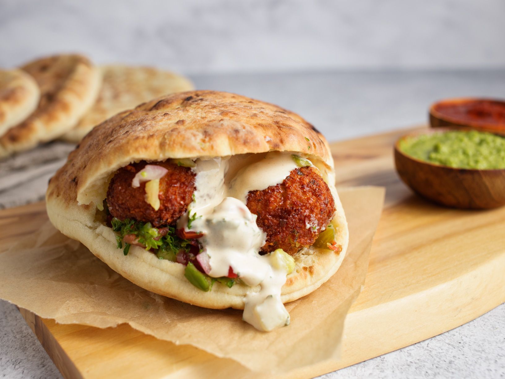 Order Falafel Pita Sandwich by Oren's Hummus food online from Papalote Mexican Grill store, Palo Alto on bringmethat.com