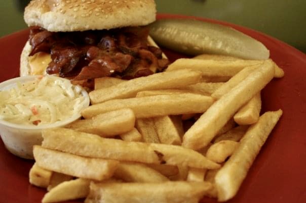 Order Bacon Cheeseburger with Fries food online from Sofia Deli And Cafe store, Mount Kisco on bringmethat.com