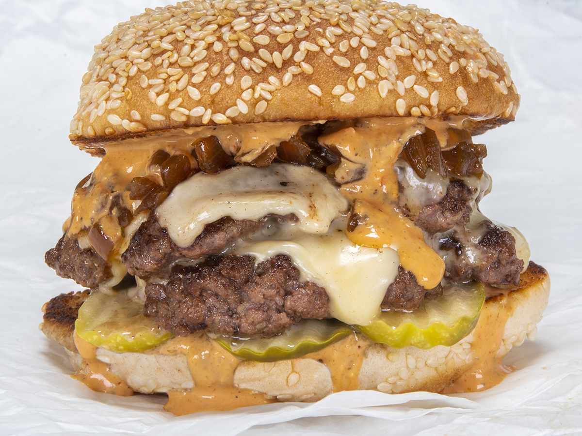 Order Double Smash Burger food online from Big Belly Burgers store, Denver on bringmethat.com