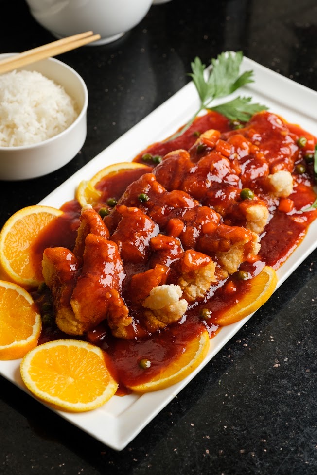 Order Crispy Flounder Filet in Sweet and Sour Sauce food online from The Bund store, Forest Hills on bringmethat.com