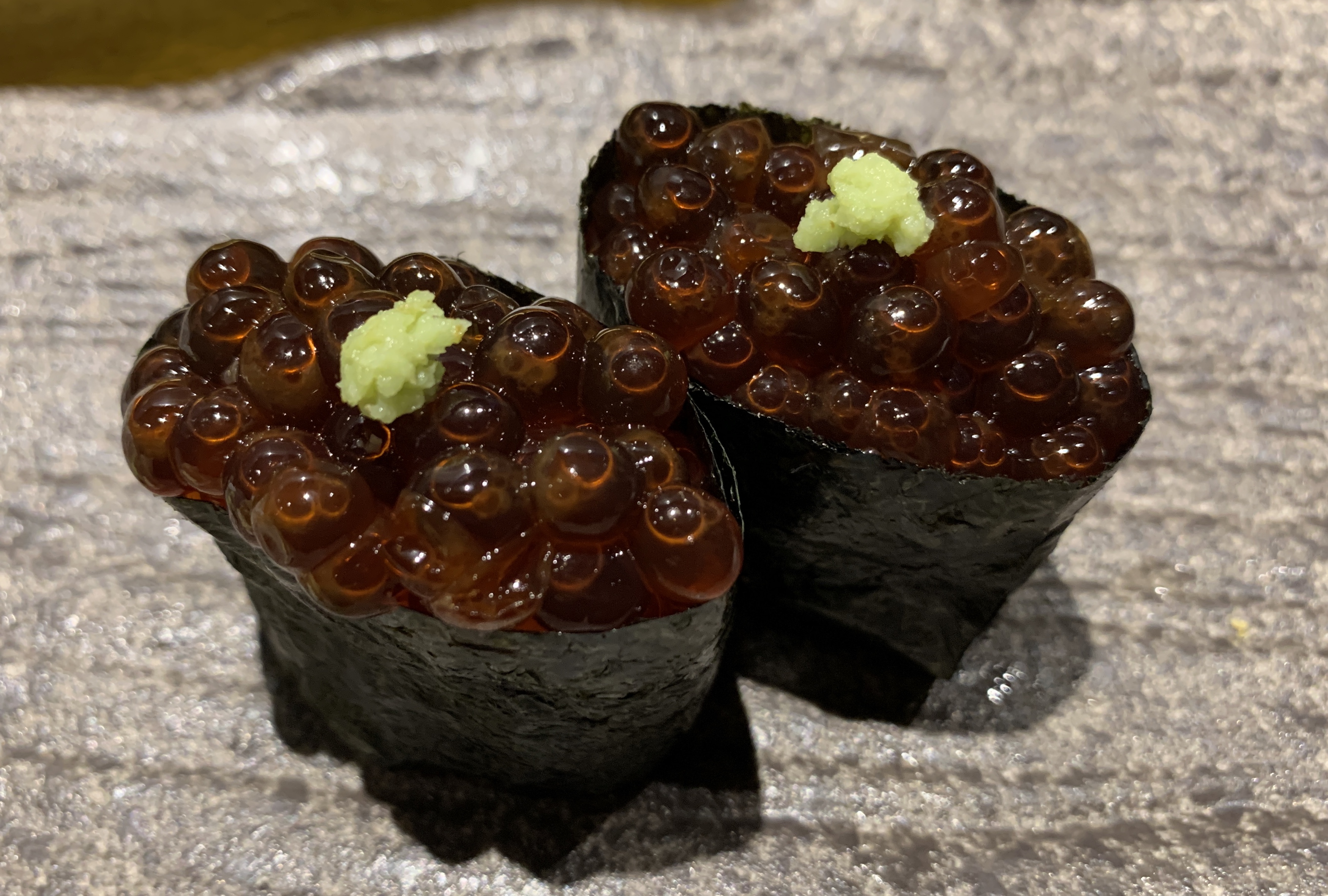 Order Ikura Nigiri food online from Blue Fin Sushi store, San Francisco on bringmethat.com