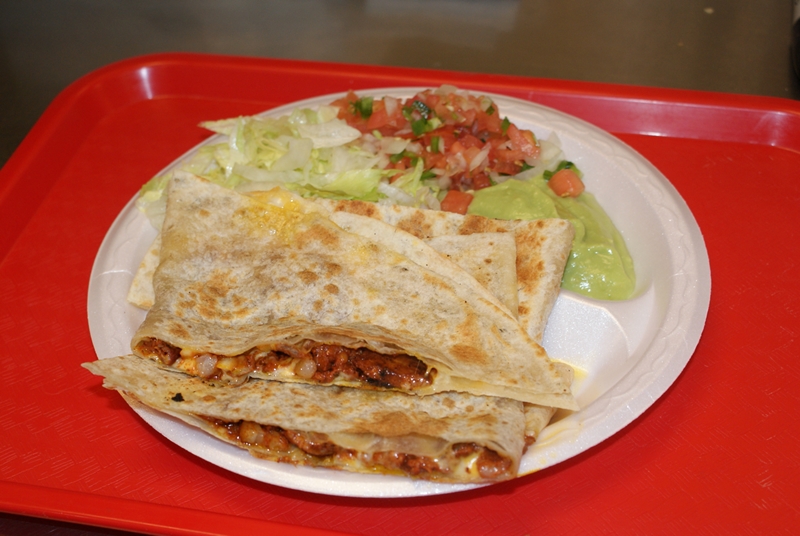 Order Pastor Quesadilla food online from Rivas Mexican Grill store, North Las Vegas on bringmethat.com