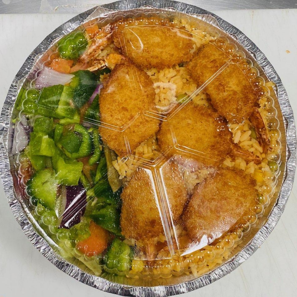 Order Rice and Salad with 6 Pieces Jumbo Shrimp food online from Krazy Pizza And Wings store, Brooklyn on bringmethat.com