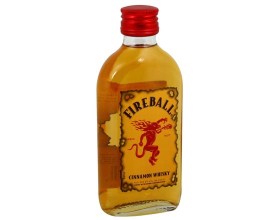 Order Fireball Cinnamon Whiskey, 200mL bottle (40% ABV) food online from Moby Liquor store, Los Angeles on bringmethat.com