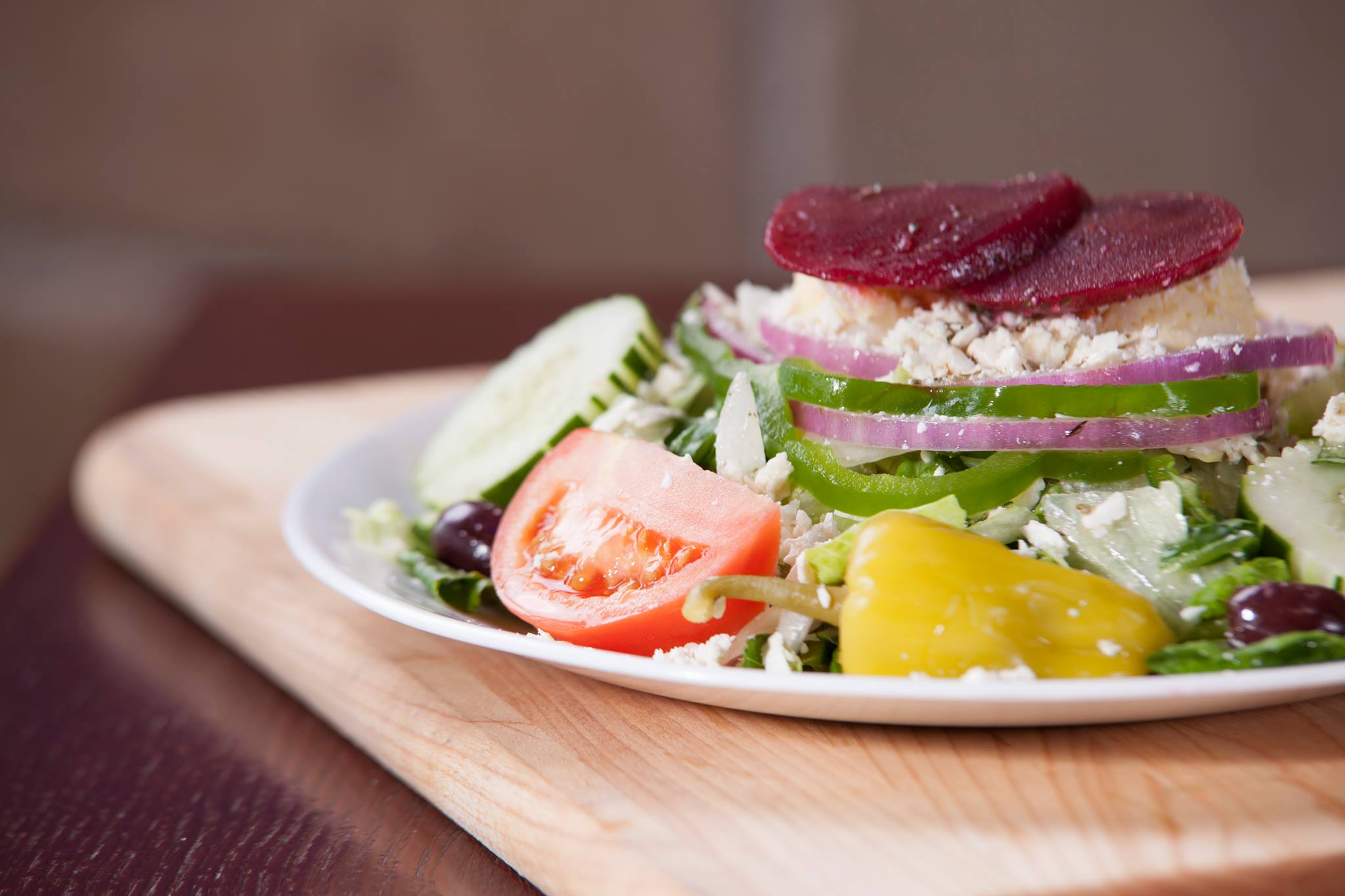 Order Greek Salad food online from Little Greek Fresh Grill store, Louisville on bringmethat.com