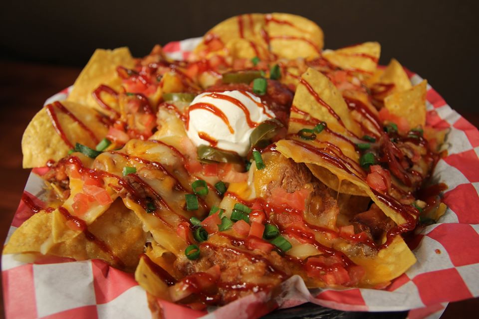 Order BBQ Nachos food online from Top Dawg Tavern store, Columbia on bringmethat.com