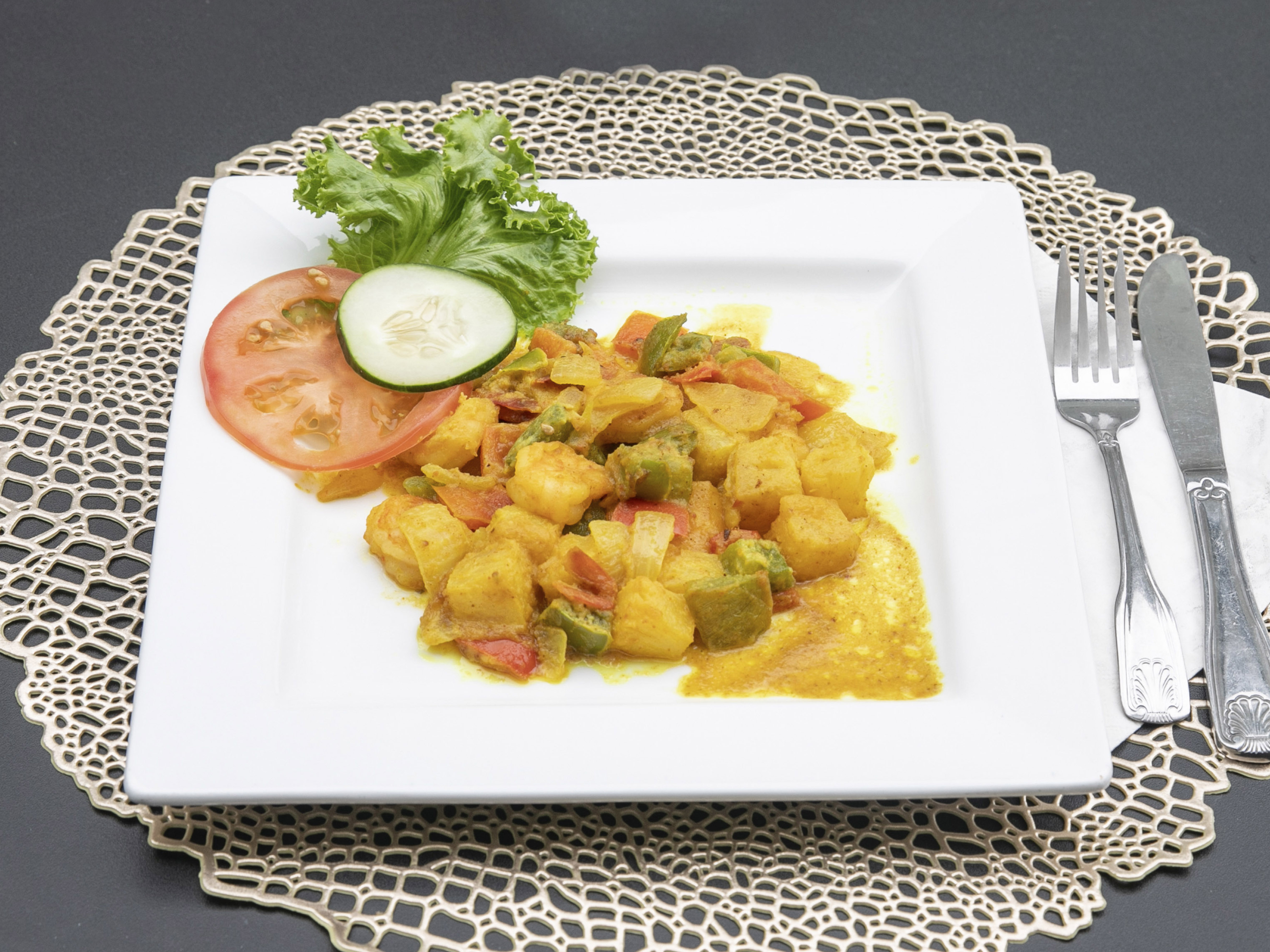 Order Pineapple Coconut Curried Shrimp food online from Eclipse Ultra Lounge store, Columbus on bringmethat.com
