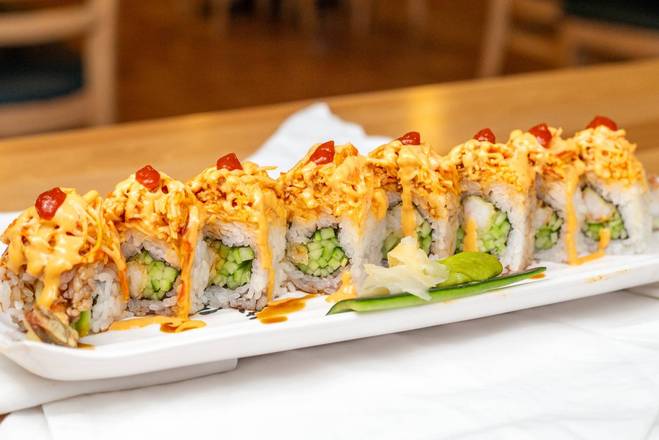 Order Lion King Roll food online from Sushi House Mom's store, El Paso on bringmethat.com