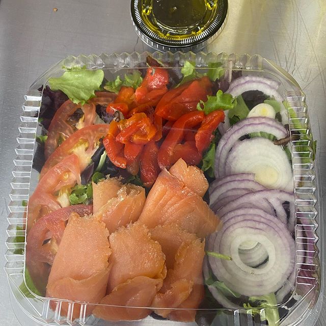 Order Smoke Salmon Salad food online from Sub Master store, Hoboken on bringmethat.com