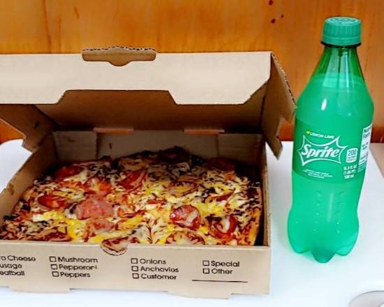Order 12" Pizza & Soda food online from ETHEL LEES KITCHEN store, Indianapolis on bringmethat.com