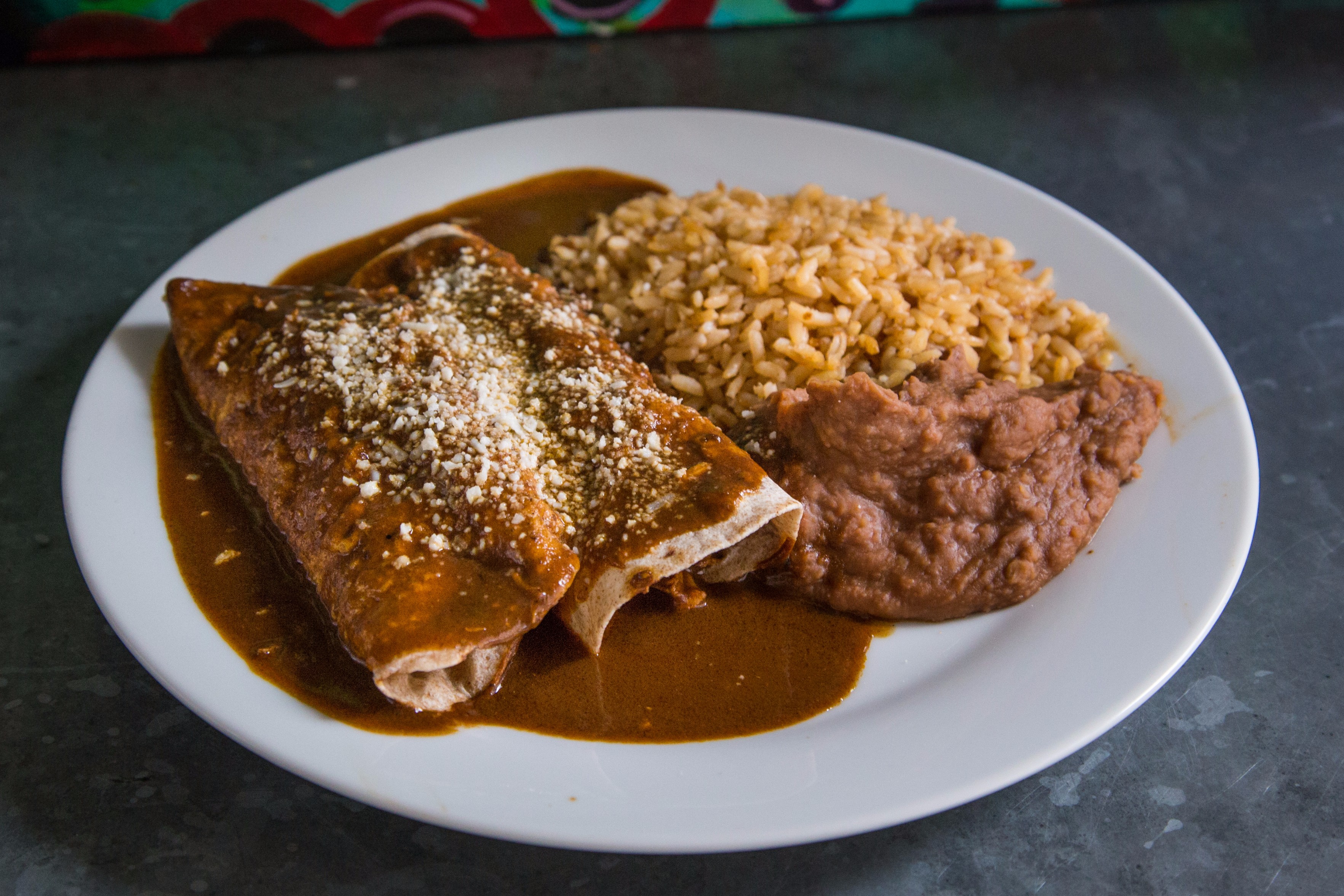 Order 51. Enchilada Plate food online from Al horno lean mexican kitchen catering store, New York on bringmethat.com