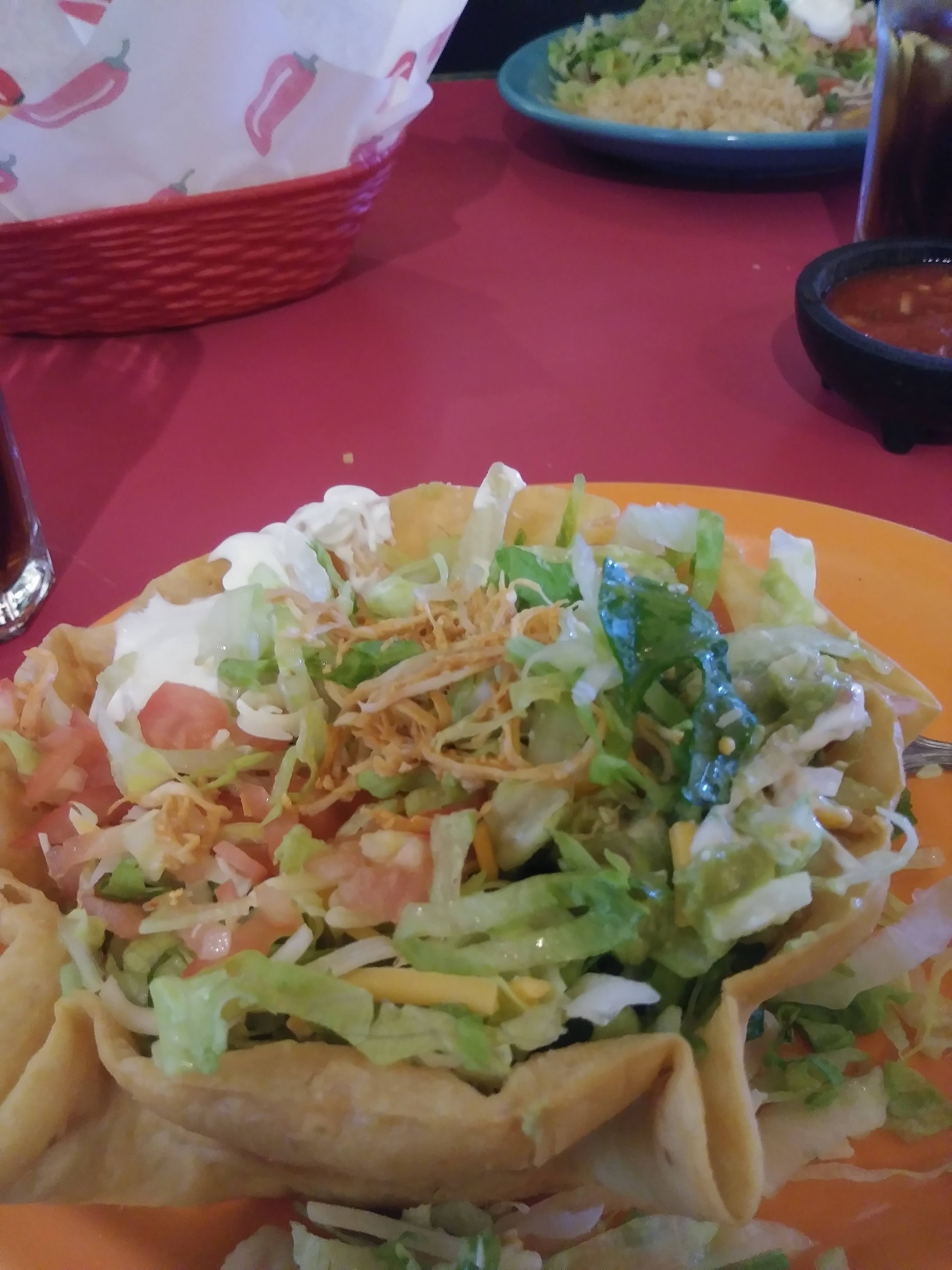 Order Deluxe Taco Salad food online from Cinco De Mayo store, Kennewick on bringmethat.com