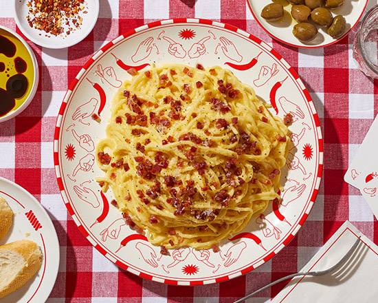 Order Spaghetti Carbonara food online from Fusilli Fusilli store, Bakersfield on bringmethat.com