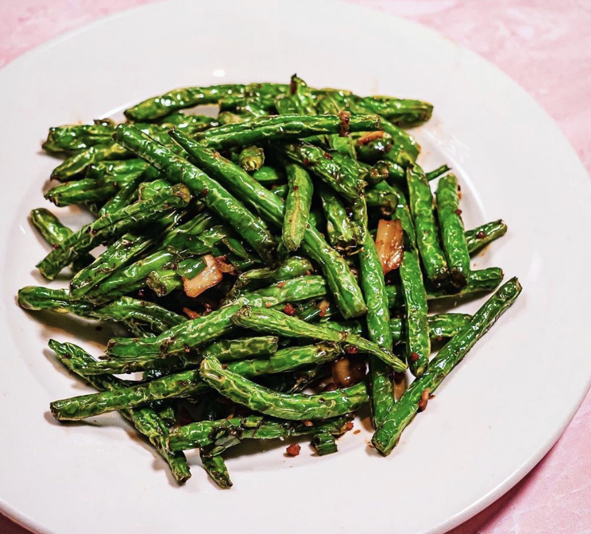 Order 100. Dry-Cooked String Beans food online from Pig Heaven store, New York on bringmethat.com