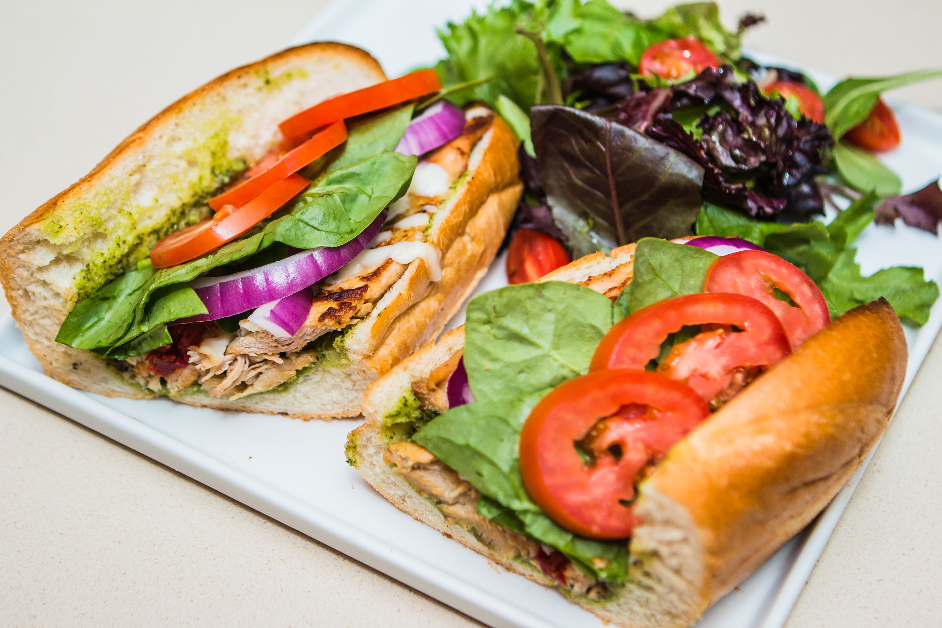 Order Pesto Chicken Sandwich food online from Panini Pizza & Italian Kitchen store, West Hollywood on bringmethat.com