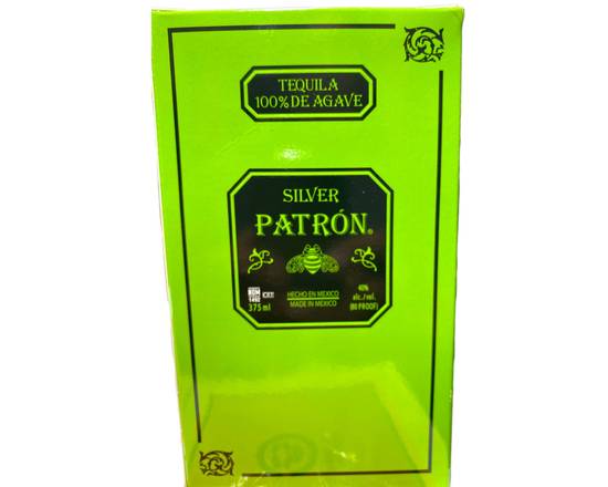 Order Patron Silver, 375mL tequila (40.0% ABV) food online from South Liquor store, Long Beach on bringmethat.com