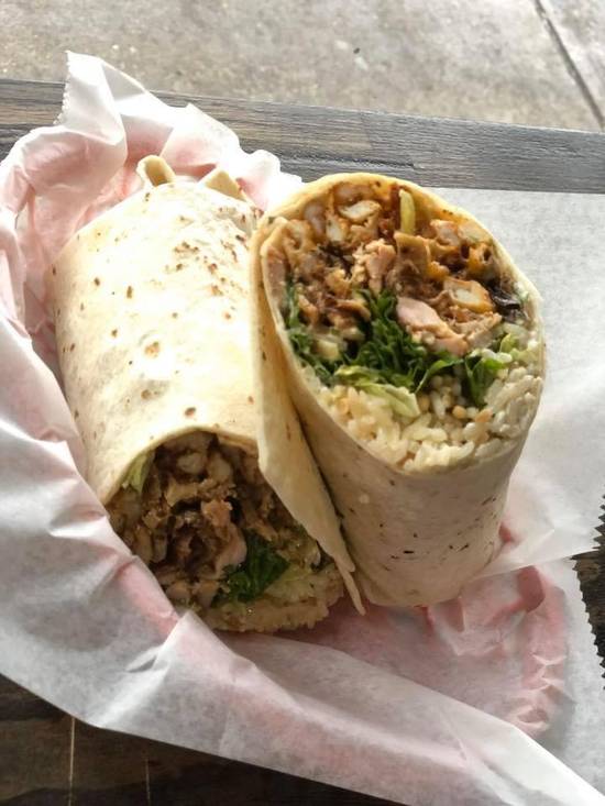 Order Chicken & Pork BURRITO food online from The Gyro Spot store, Manchester on bringmethat.com